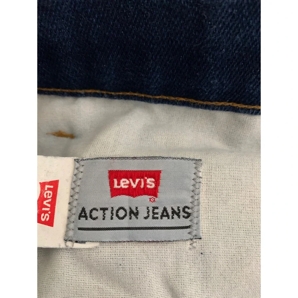 Vintage Levis Action Jeans Mens 42x30 Blue Orange Tab Made USA (Tag 46x32)